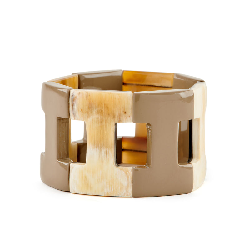 Lacquer Horn H Stretch Bracelet