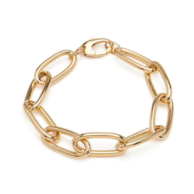 Gold Paperclip Bracelet - Jumbo