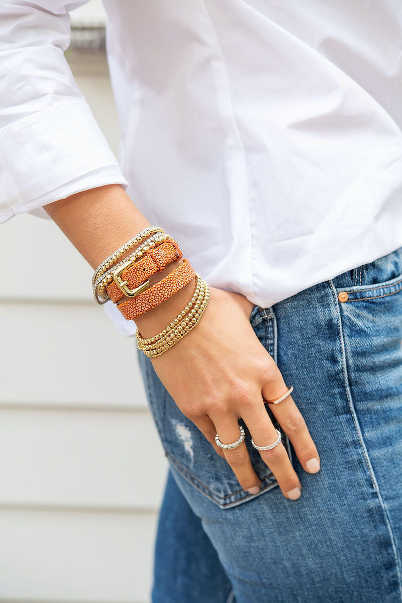 Stingray Double Wrap Bracelet - Burnt Orange