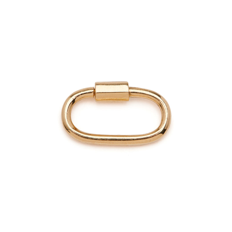 14k Solid Gold Oval Carabiner Lock Clasp,14k Solid Gold Carabiner Lock Clasp