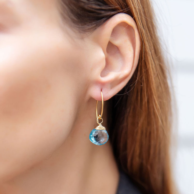 Coronado Earrings - Swiss Blue Topaz Pear