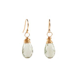 Simple Drop Earrings - Green Amethyst