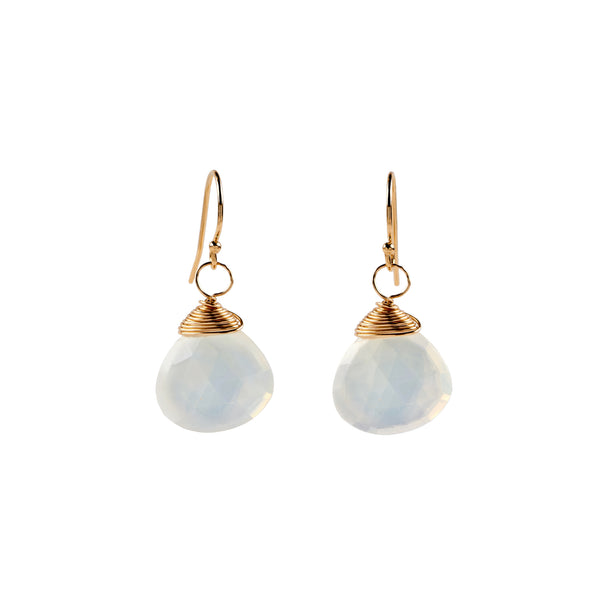 Simple Drop Earrings - Opal