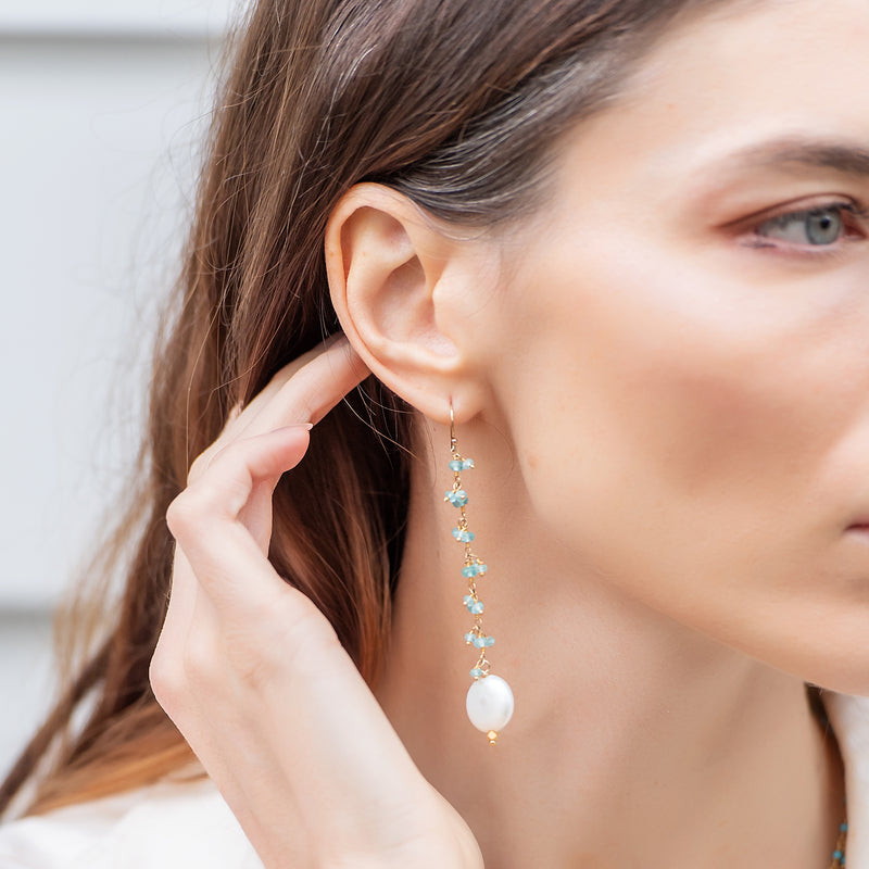 Aquamarine Waterfall Earrings