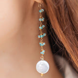 Aquamarine Waterfall Earrings