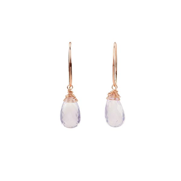 Gorgeous faceted lavender quartz teardrops lend a beautiful bit of color and a subtle shimmer to your favorite Spring and Summer outfit. These simple and sophisticated earrings are among our current favs!