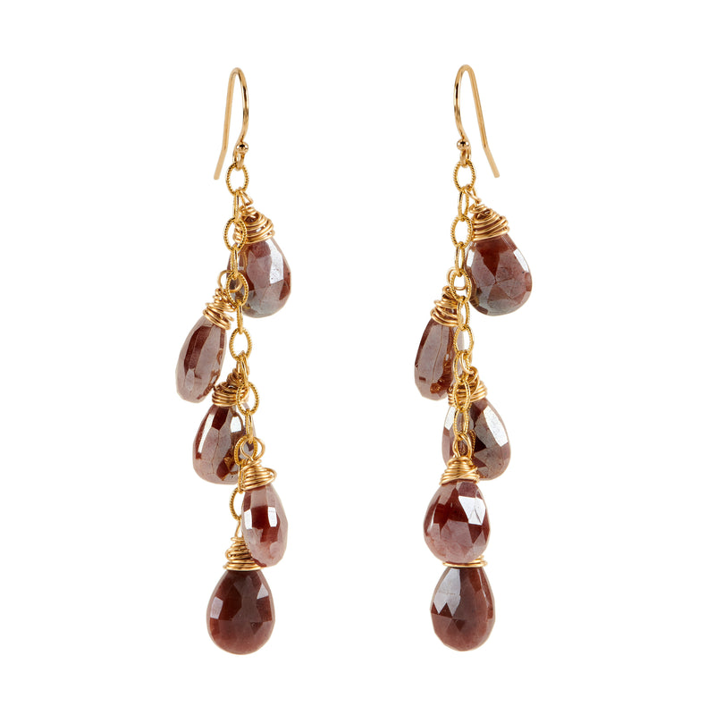 Mauve Moonstone Waterfall Earrings
