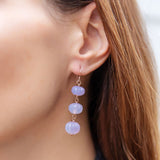 Lavender Quartz Station Earrings