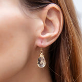 14k Rock Crystal Earrings - Gold-Filled