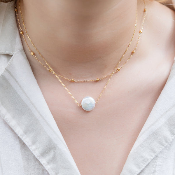 Coin Pearl Necklace