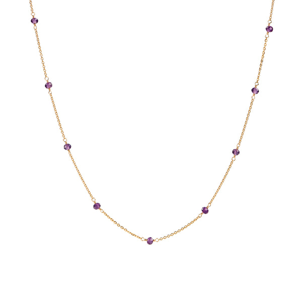 Station Necklace - Amethyst