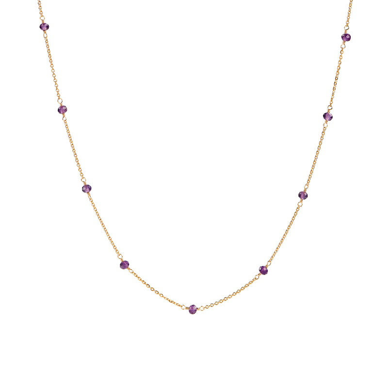 Station Necklace - Amethyst