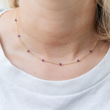 Station Necklace - Amethyst