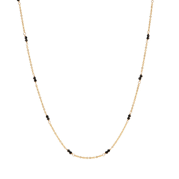 Station Necklace - Black Spinel