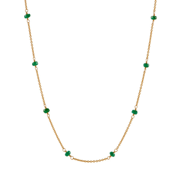 Station Necklace - Emerald