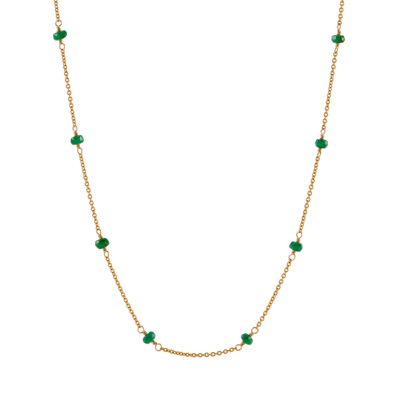 Station Necklace - Emerald