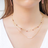 Station Necklace - Garnet