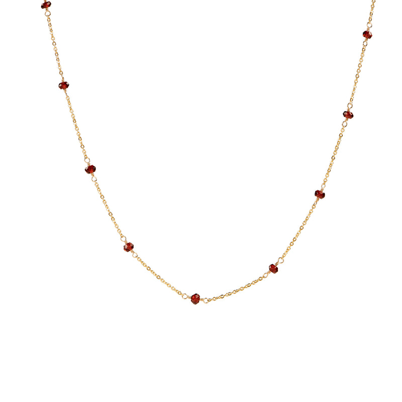 Station Necklace - Garnet