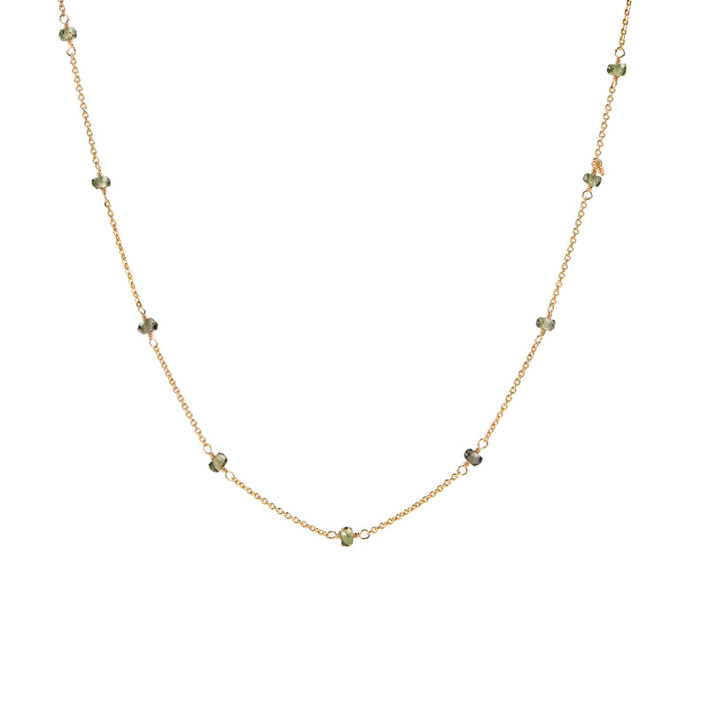 Station Necklace - Green Sapphire