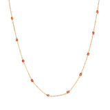 Station Necklace - Orange Sapphire