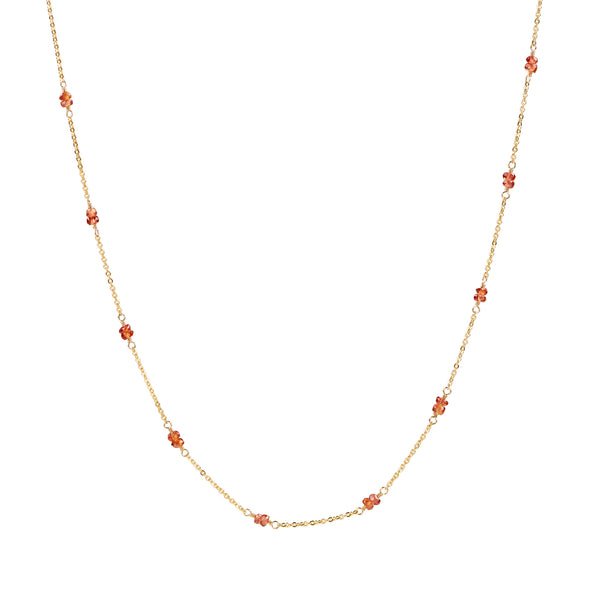 Station Necklace - Orange Sapphire