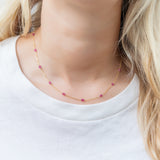 Station Necklace - Pink Sapphire