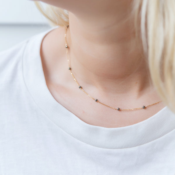 Station Necklace - Pyrite