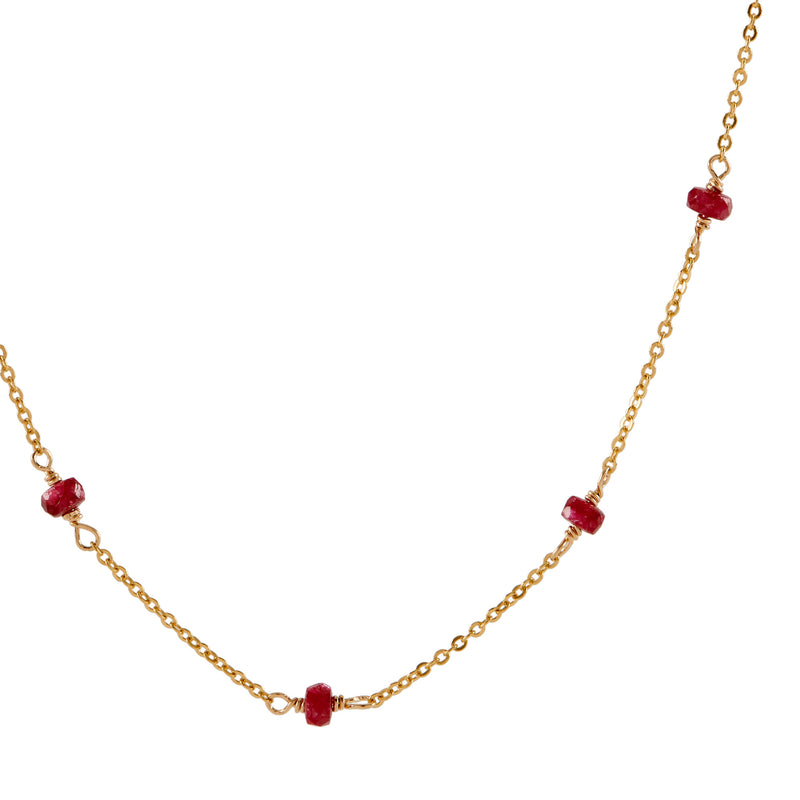 Station Necklace - Ruby