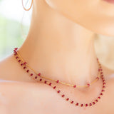 Station Necklace - Ruby