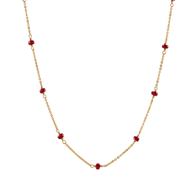 Station Necklace - Ruby