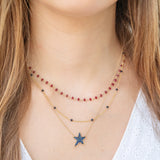 Station Necklace - Blue Sapphire