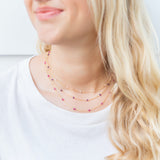 Station Necklace - White Freshwater Pearl