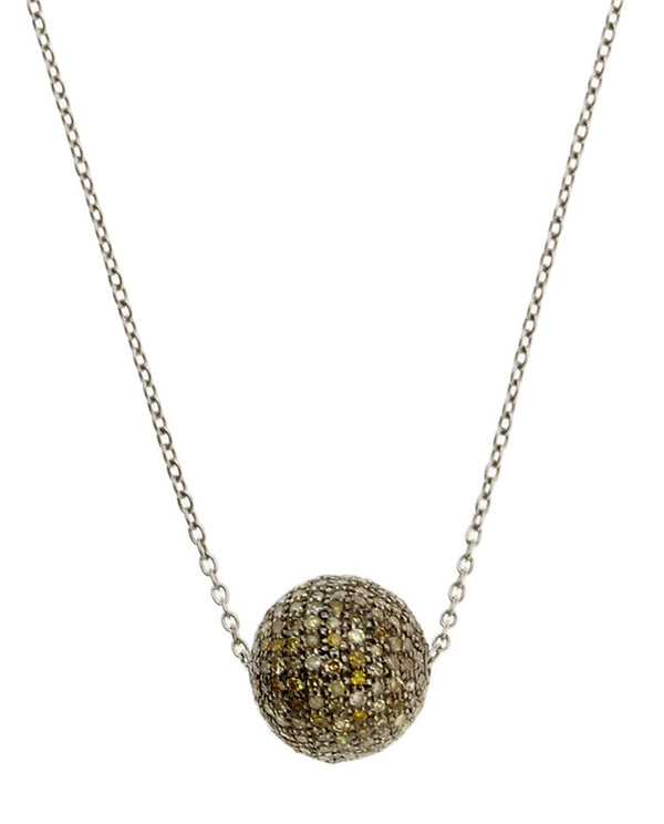 Diamond Pave Disco Ball Necklace
