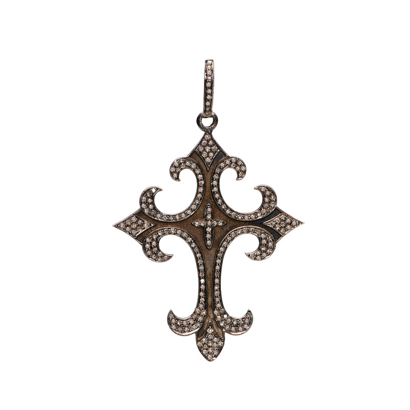 Palonce Cross Pendant - Oxidized Sterling