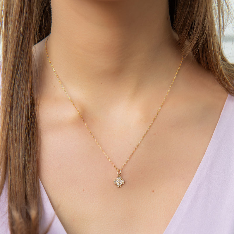 Petite Diamond Alhambra Necklace