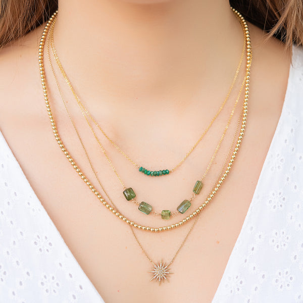 Station Necklace - Green Tourmaline