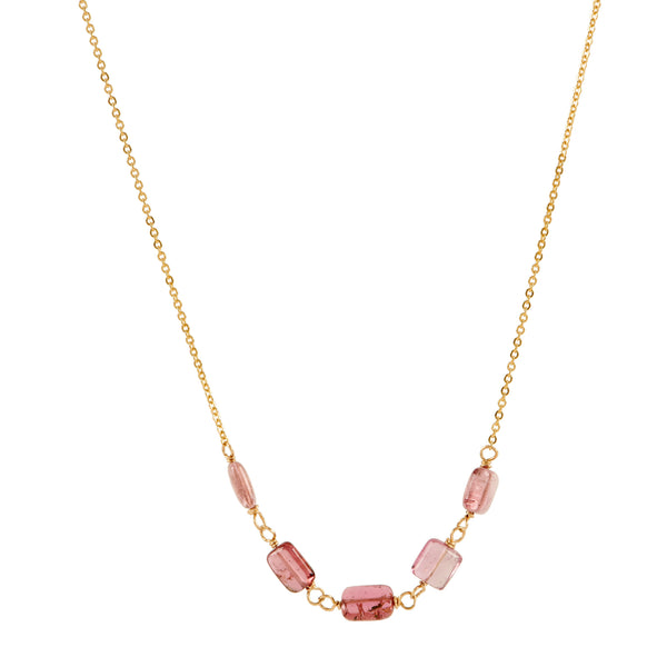 Station Necklace - Pink Tourmaline