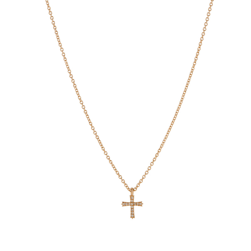 Tiny Cross Necklace - Diamond