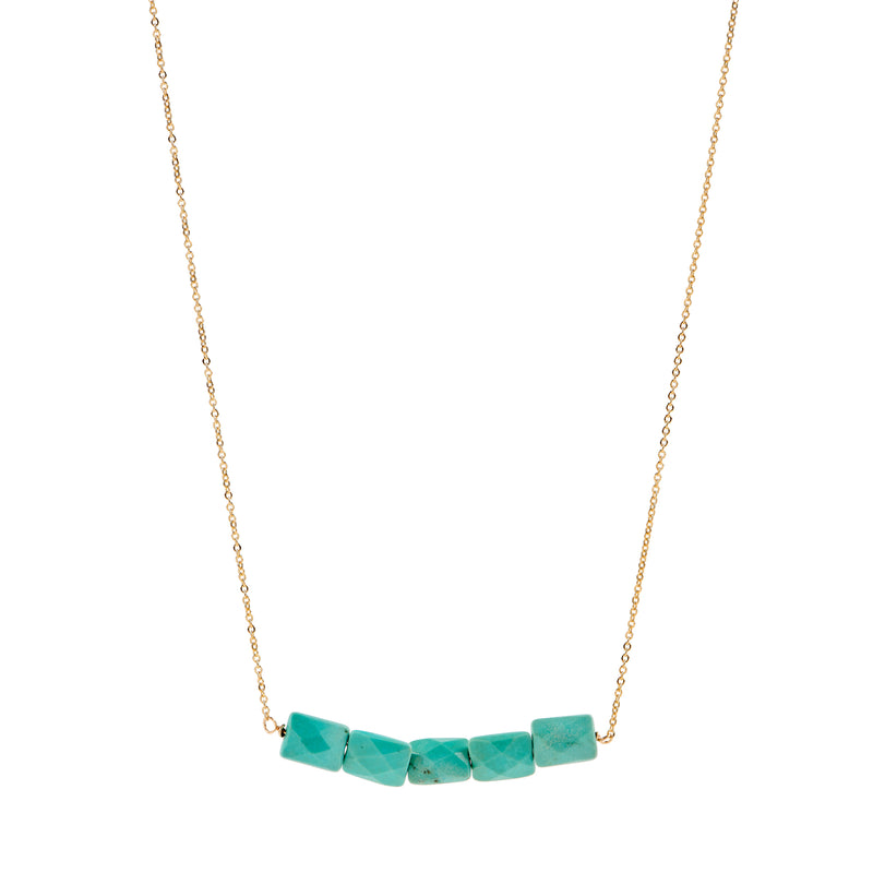 Turquoise Squares Bar Necklace