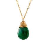 Large Gem Drop Necklace - Emerald