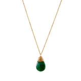 Large Gem Drop Necklace - Emerald