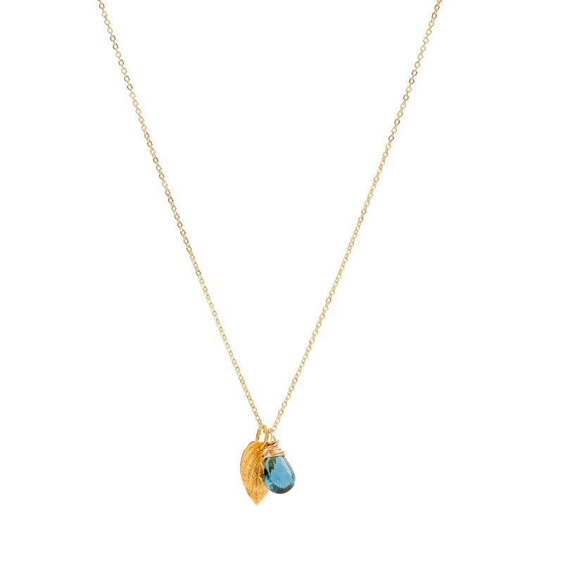 Aura London Blue Topaz Gemstone Necklace - KAMARIA