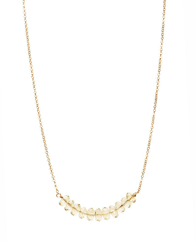 Large Bar Necklace - Champagne Citrine