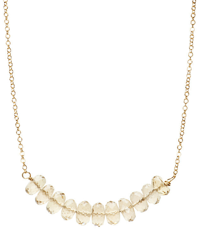 Large Bar Necklace - Champagne Citrine