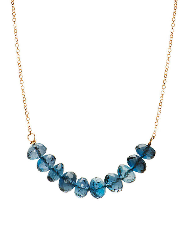 Large Bar Necklace - London Blue Topaz