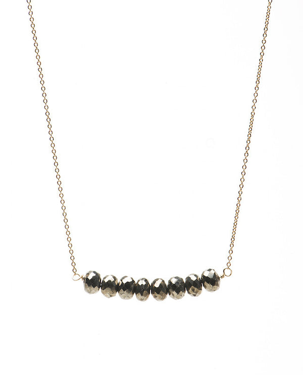 Large Bar Necklace - Pyrite