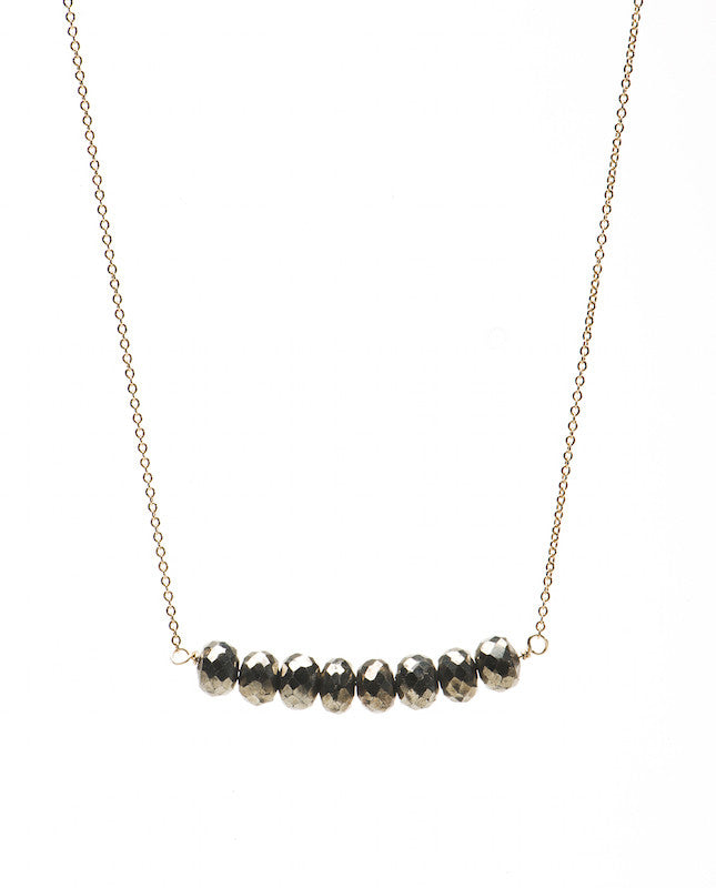 Large Bar Necklace - Pyrite