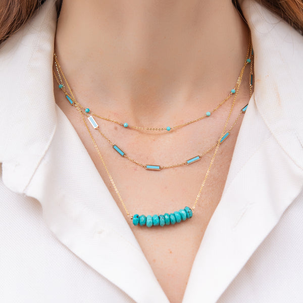 Large Bar Necklace - Turquoise