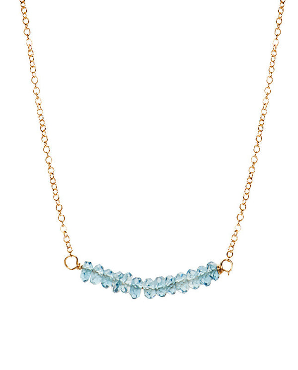 Bar Necklace - London Blue Topaz