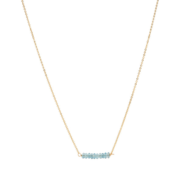 Bar Necklace - London Blue Topaz